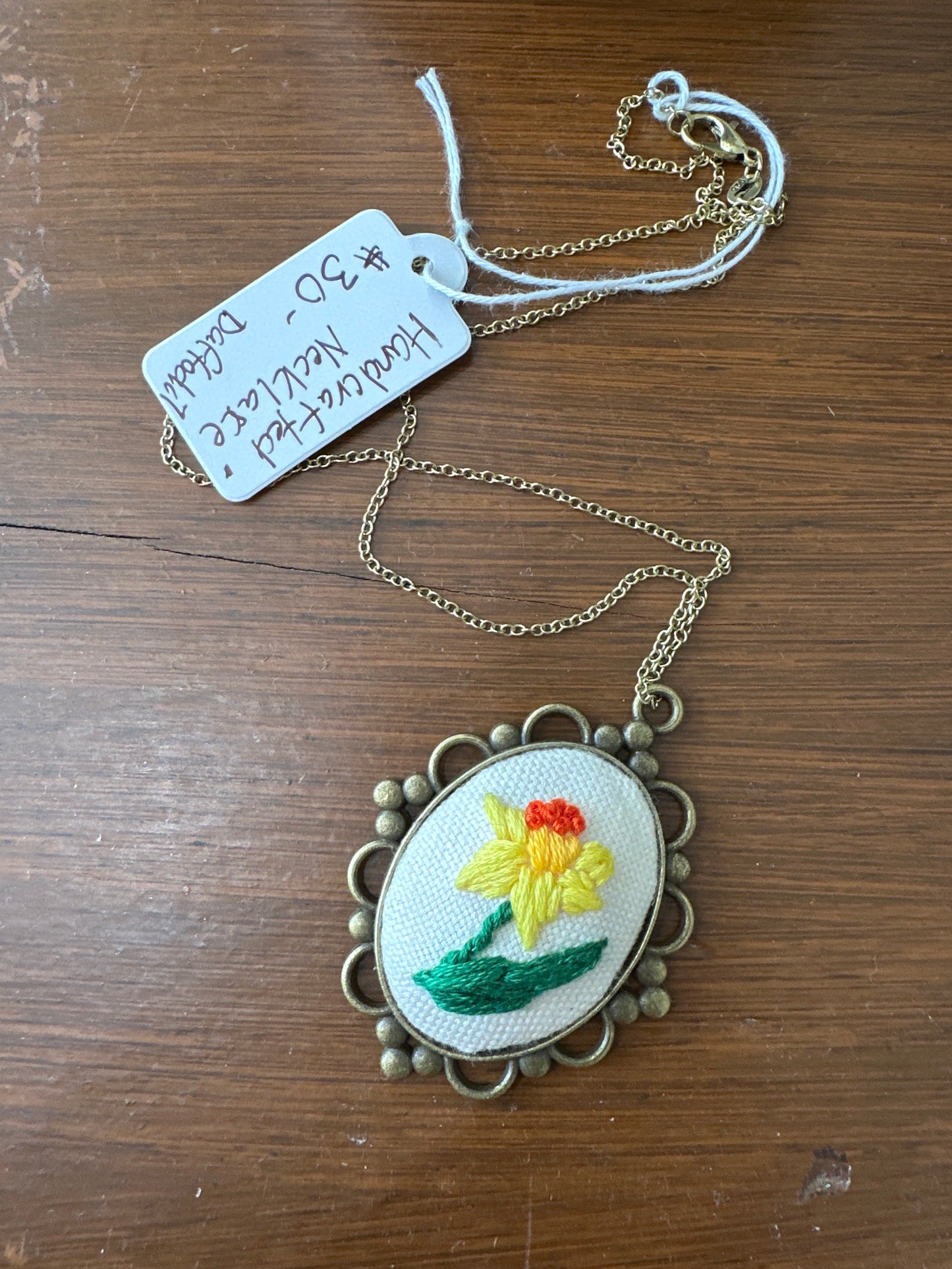 Handcrafted necklace- daffodil