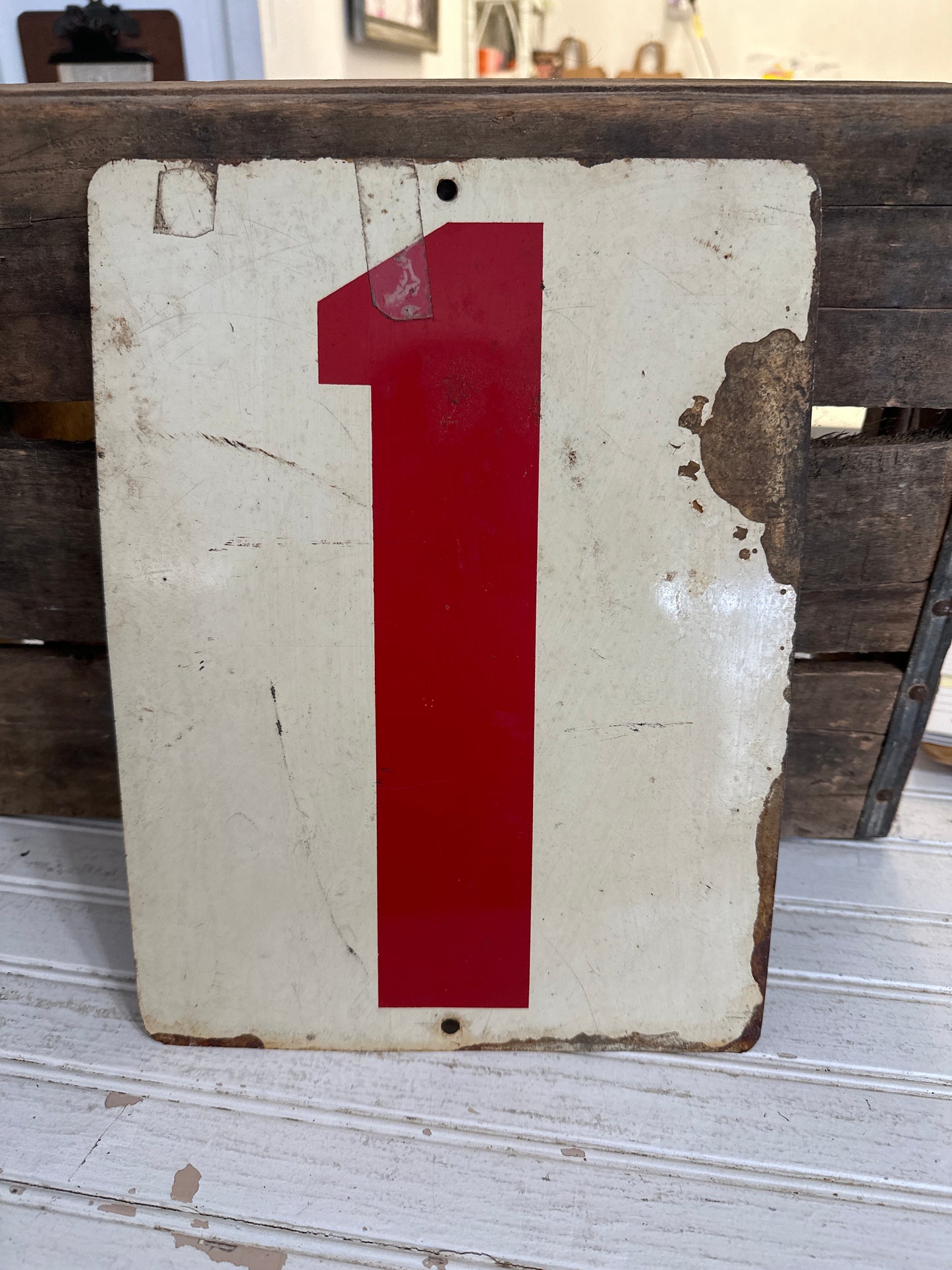 Metal Gas station double sided number sign- 4-1