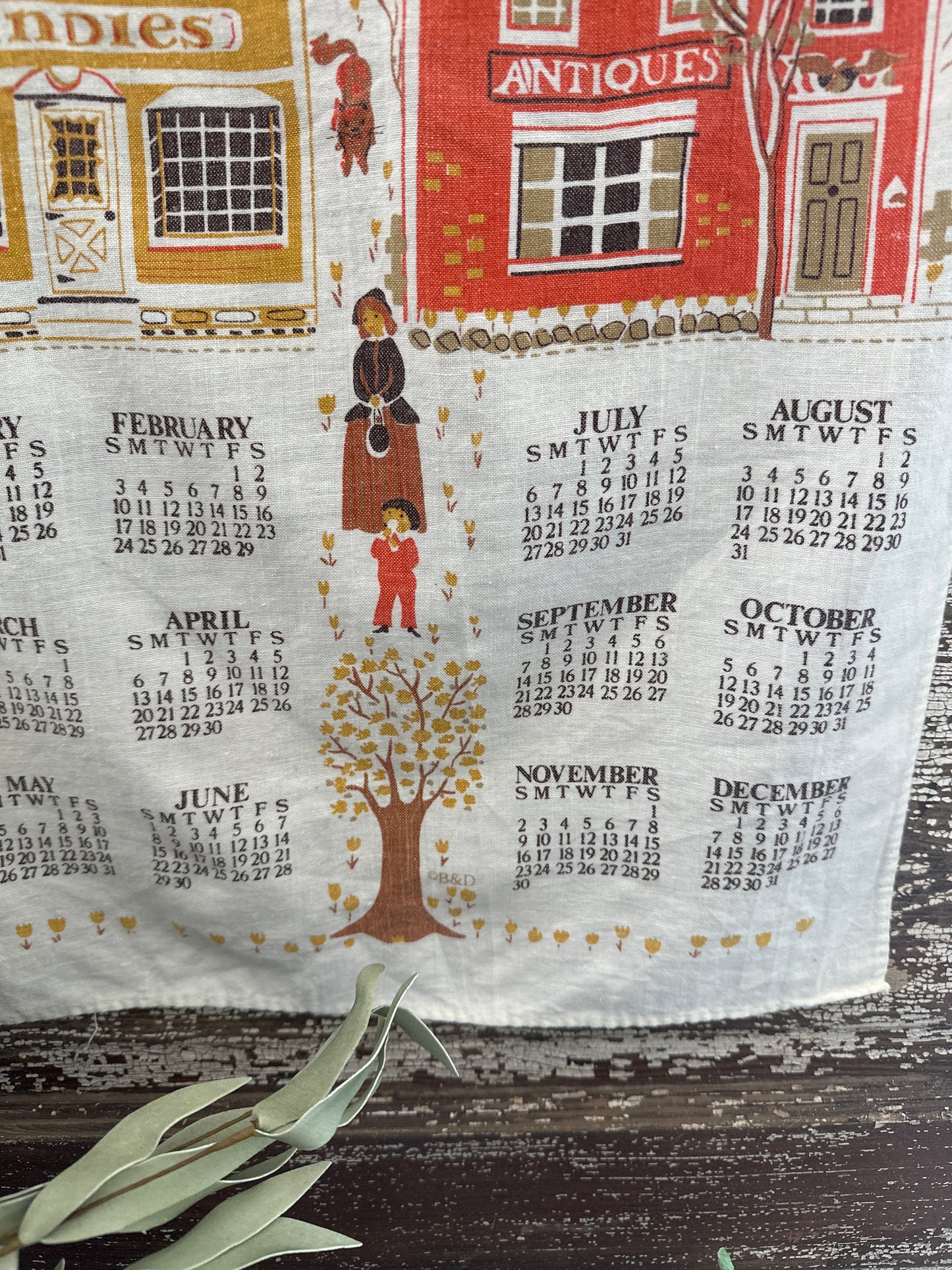 1980 Cloth hanging Calendar