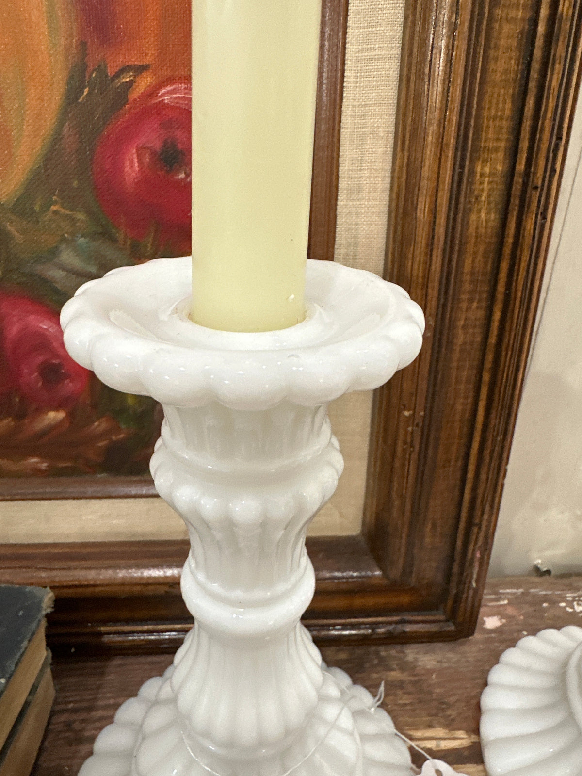 Imperial Glass Atterberry milk glass candlesticks- local pickup only