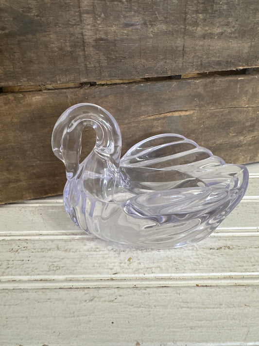 Clear plastic Swan