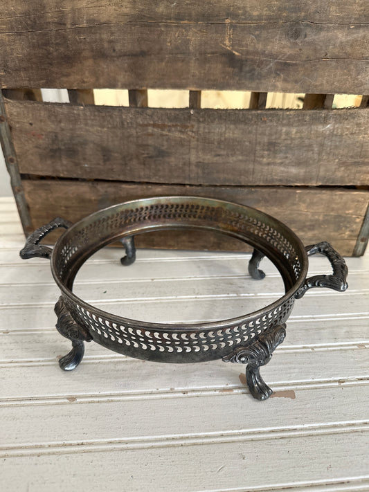 Silver plate casserole dish holder
