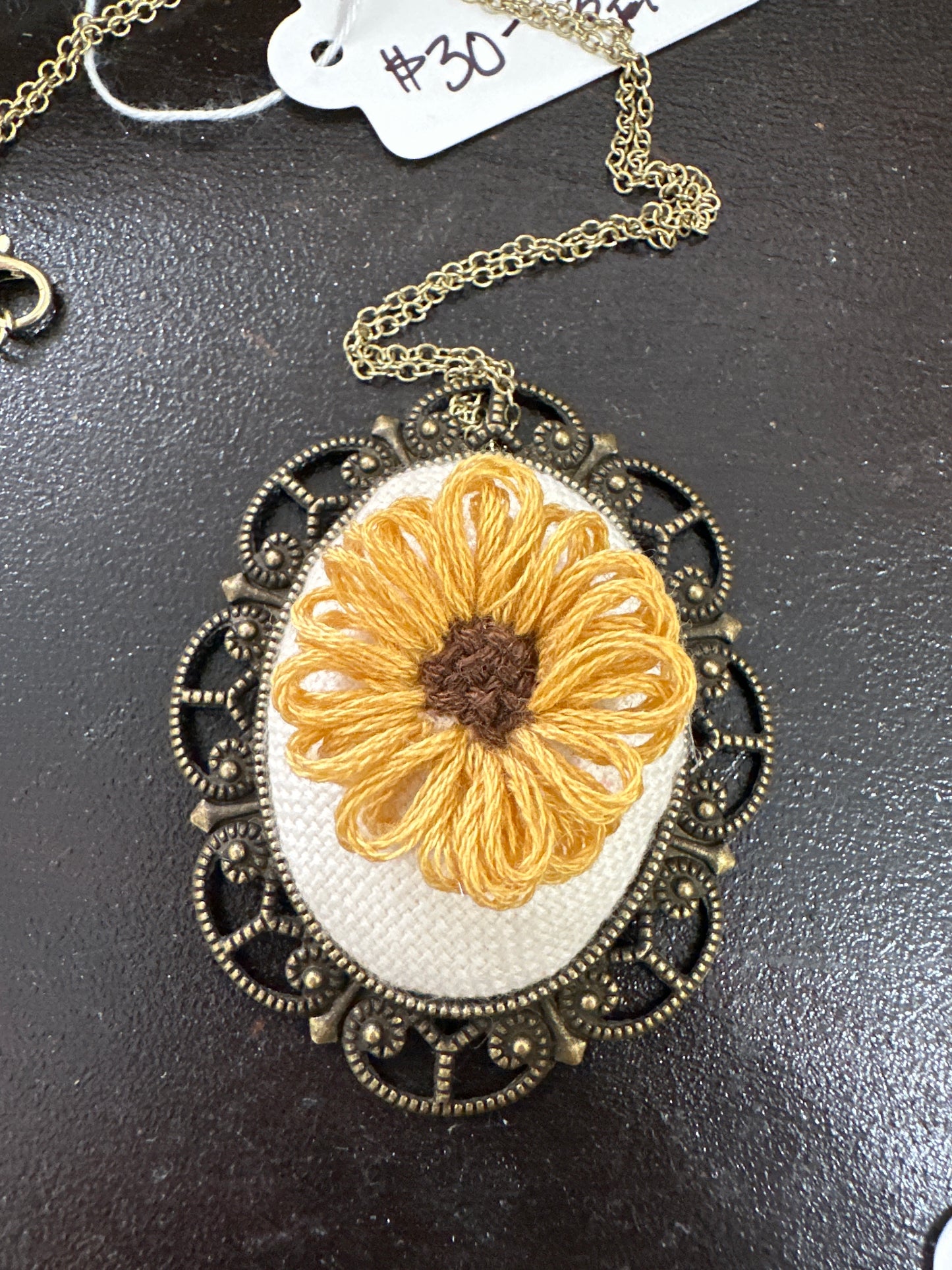 Handcrafted necklace- sunflower