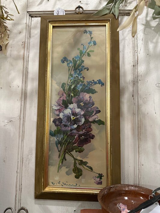 Vintage Wall Art- pansies- local pickup only