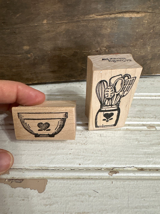 A Country Welcome wooden rubber stamp set