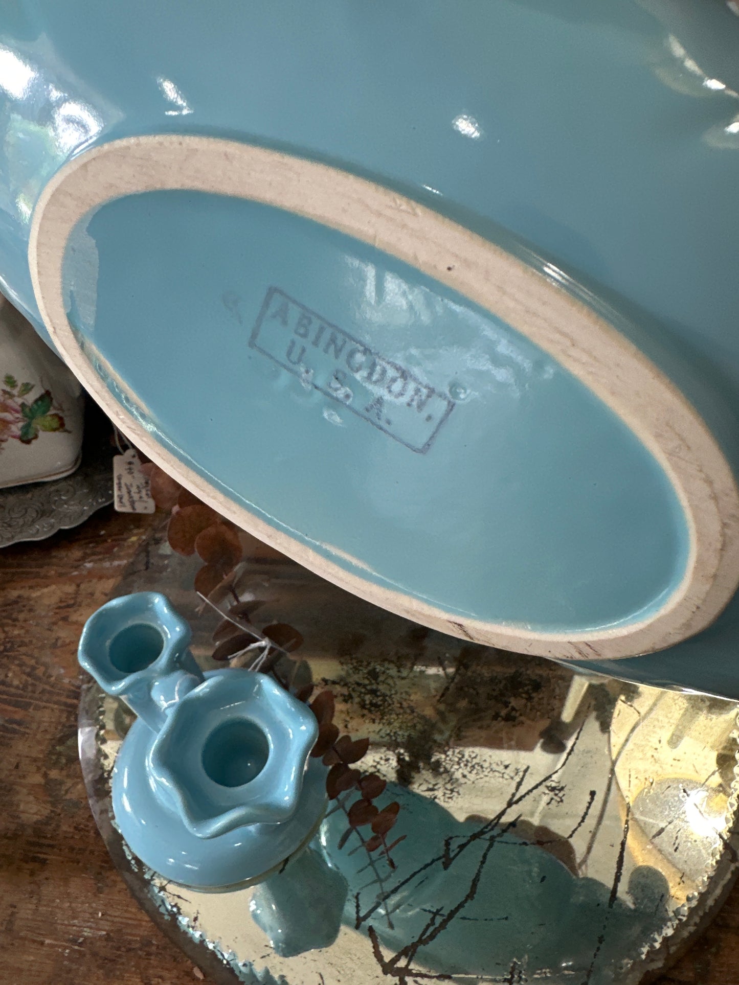 Abingdon console bowl & candle holders- local pickup only