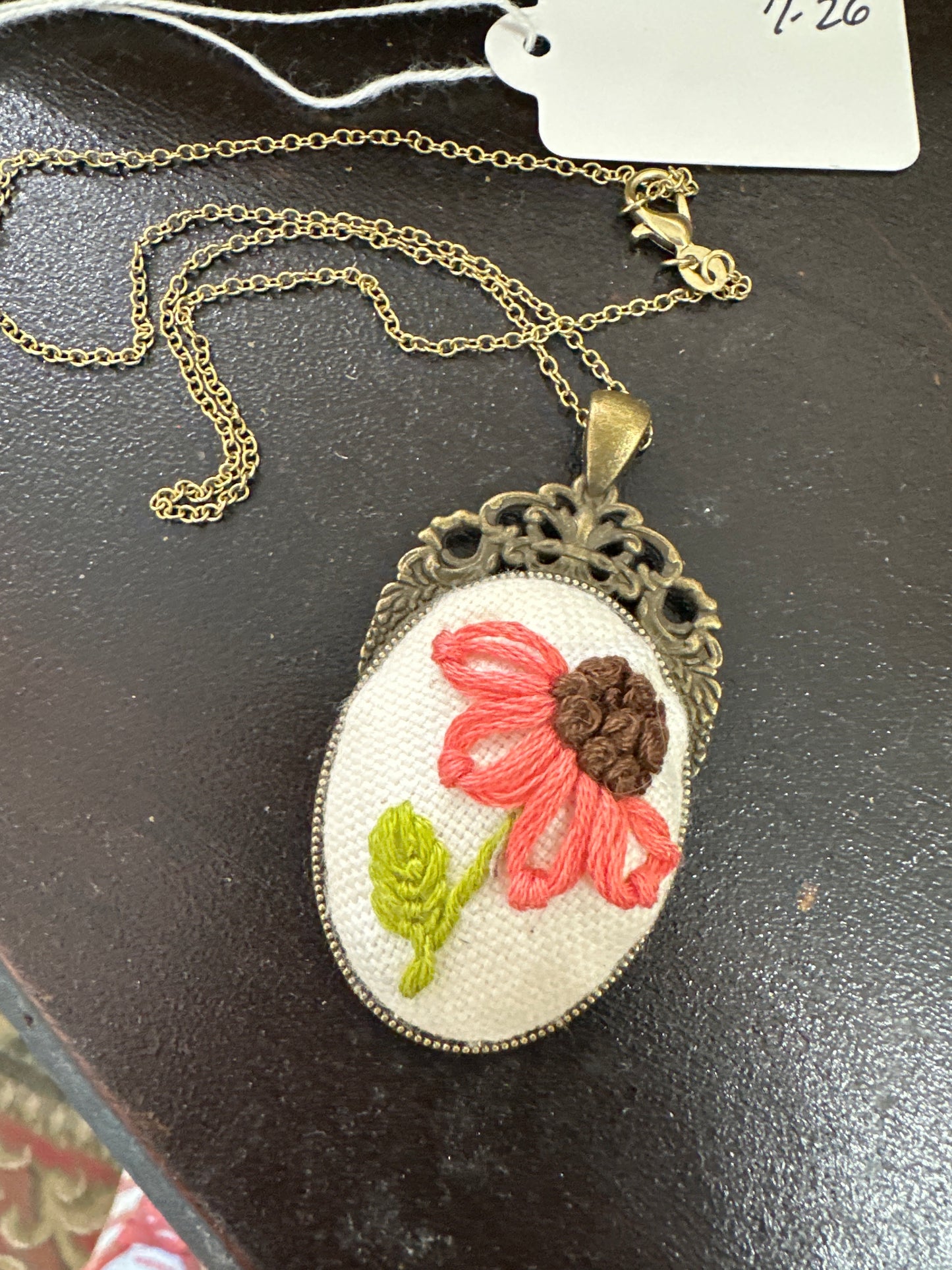 Handcrafted necklace- single flower