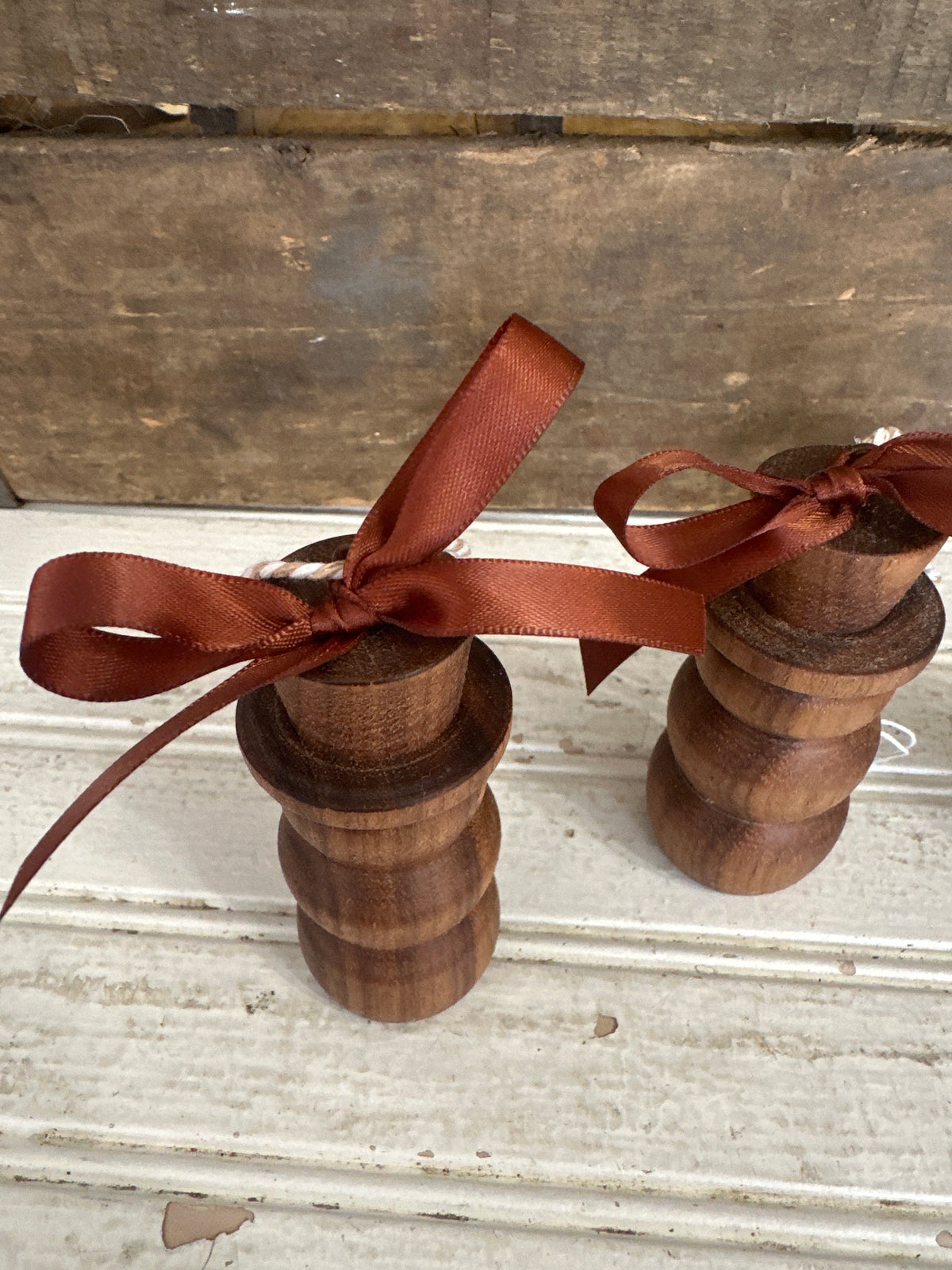 Hand turned wooden snowman ornament