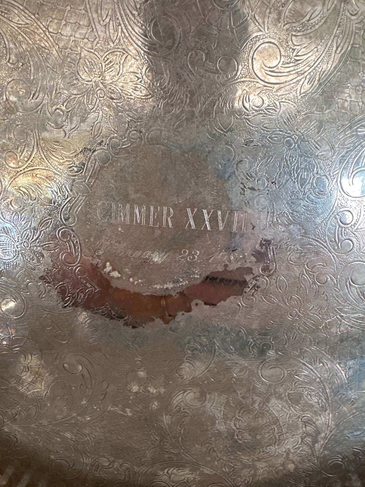 Silver plated round tray- local pickup only
