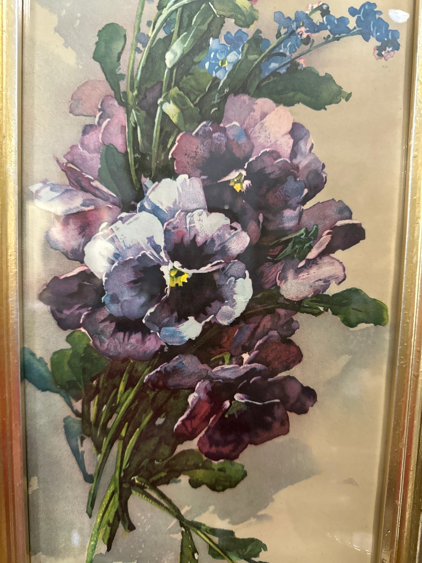 Vintage Wall Art- pansies- local pickup only