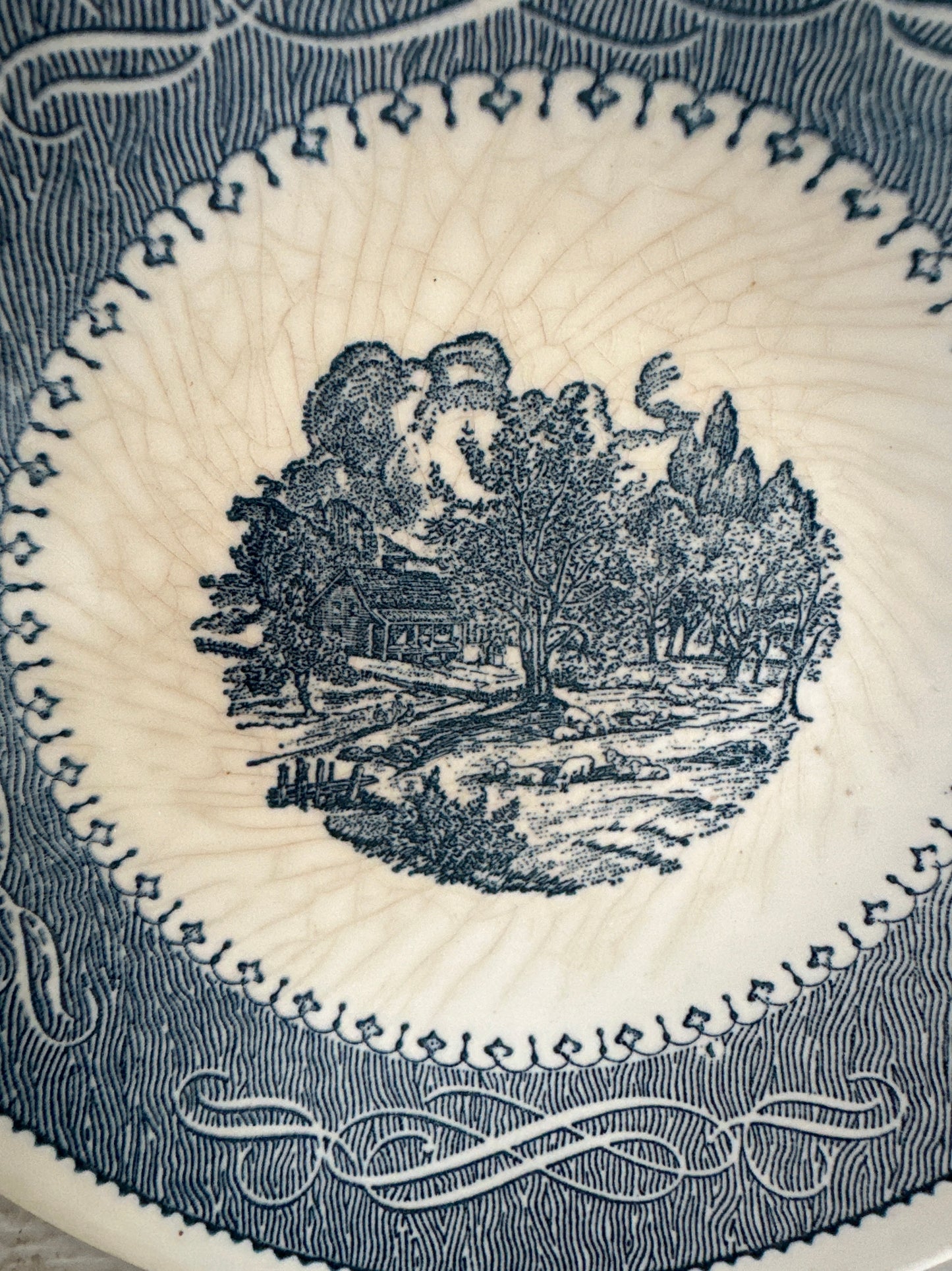 Currier and Ives soup bowl
