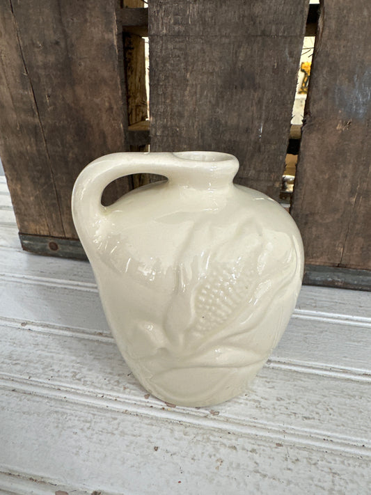 Vintage flower vase with corn design