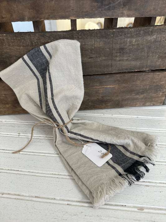 French Stripe linen kitchen towel