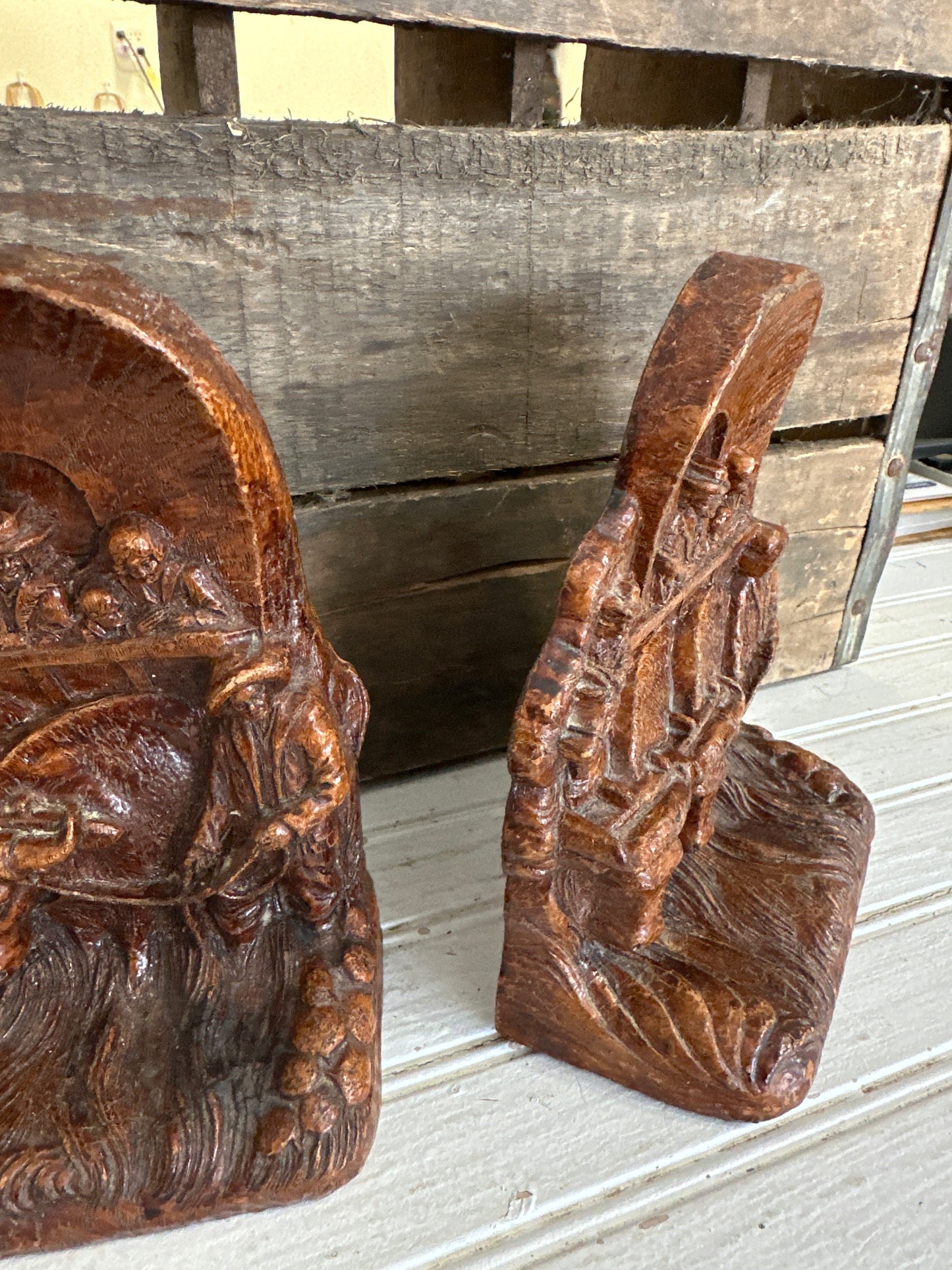 Reserved Mimi - brass sconce & western style bookends