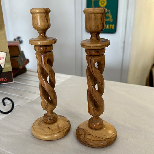 Wooden Carved Candle sticks