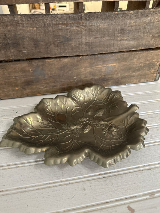 Metal Leaf shaped serving tray