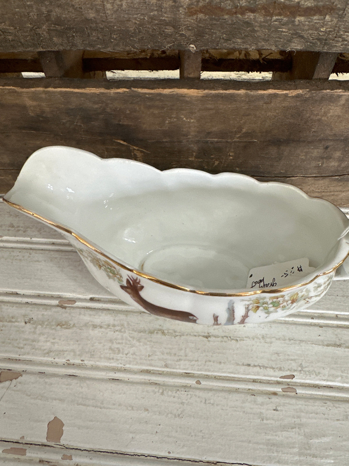 Wildlife Scene gravy boat