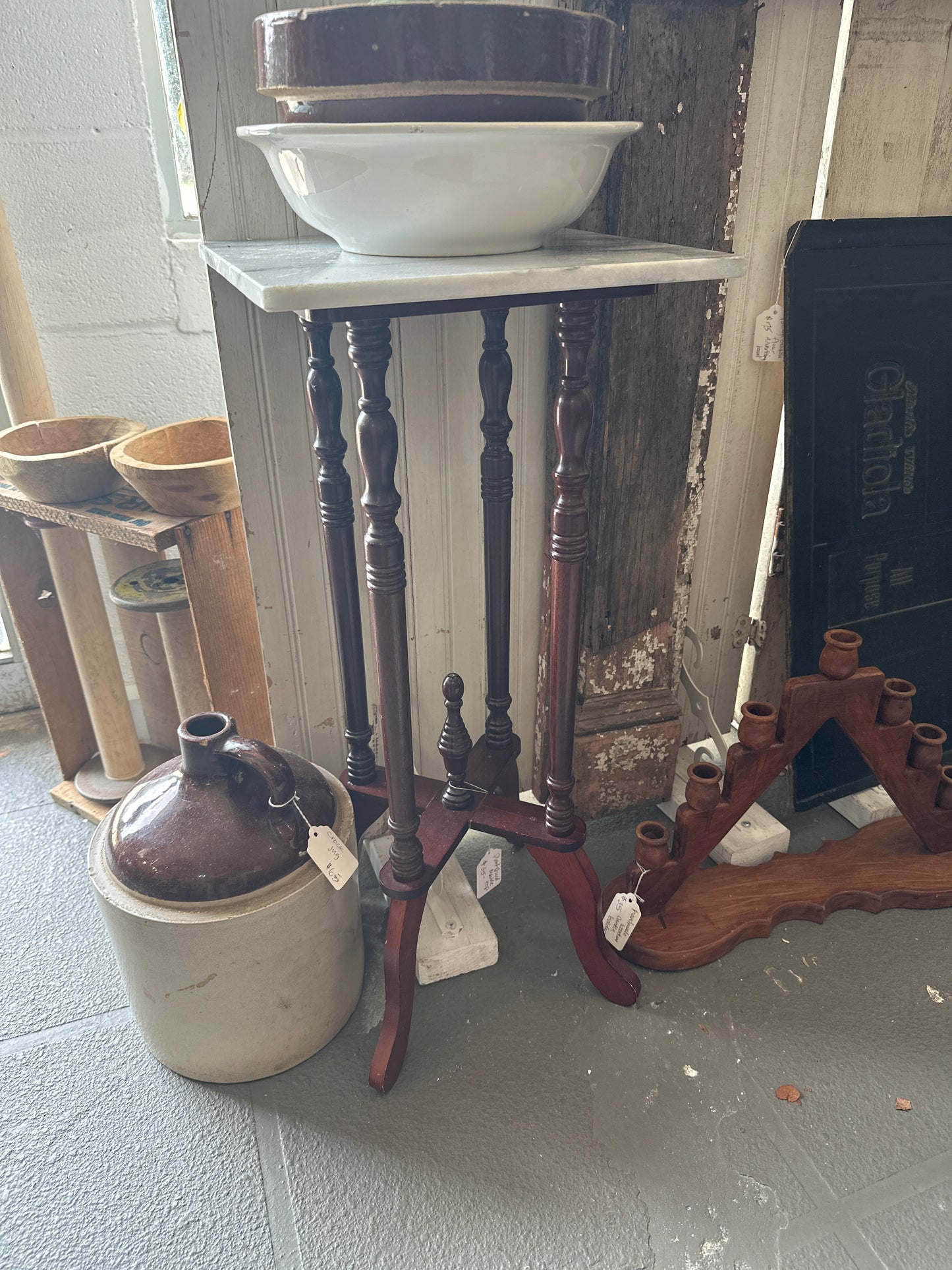 Marble top plant stand- local pick up only