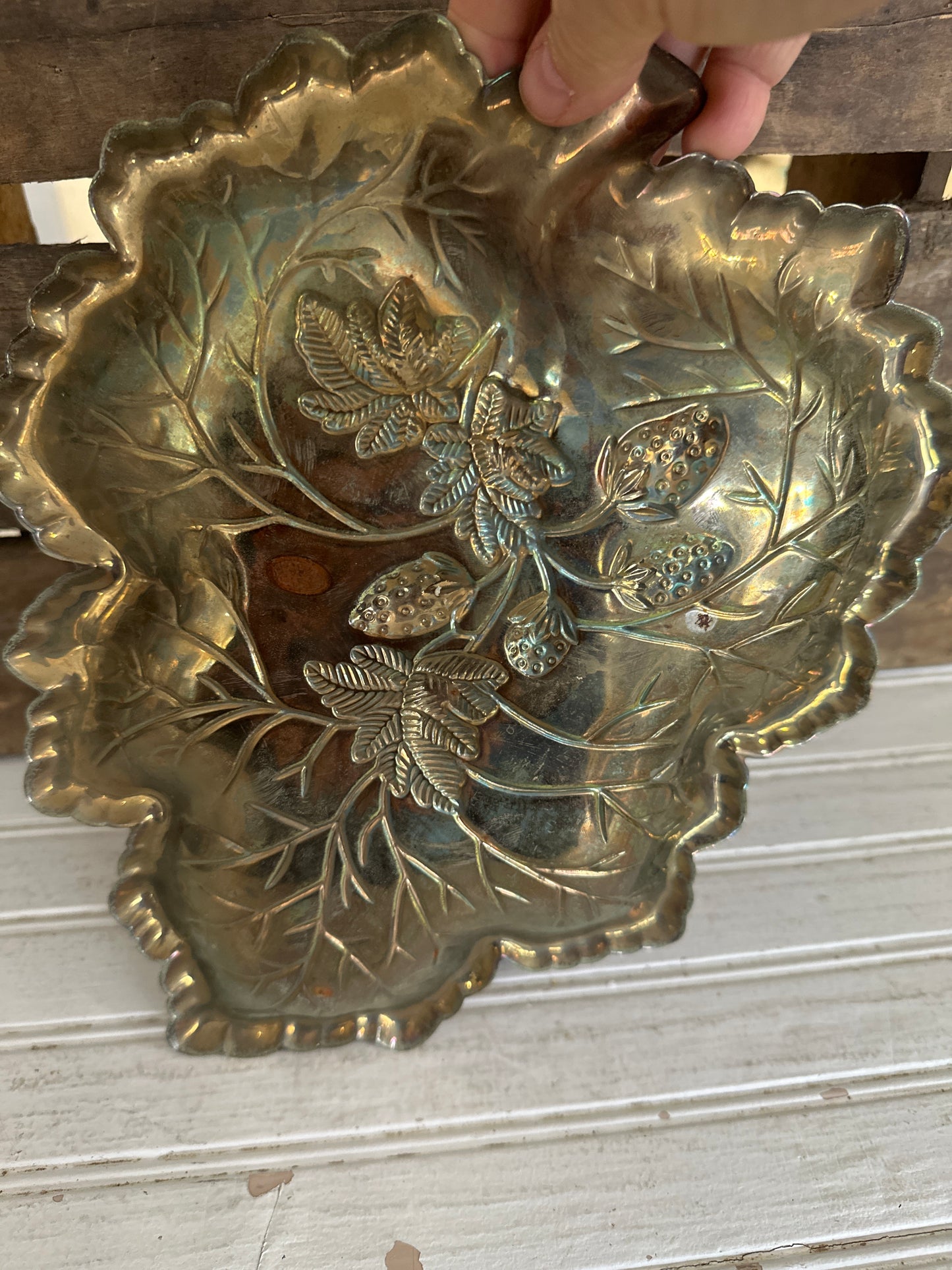 Metal Leaf shaped serving tray