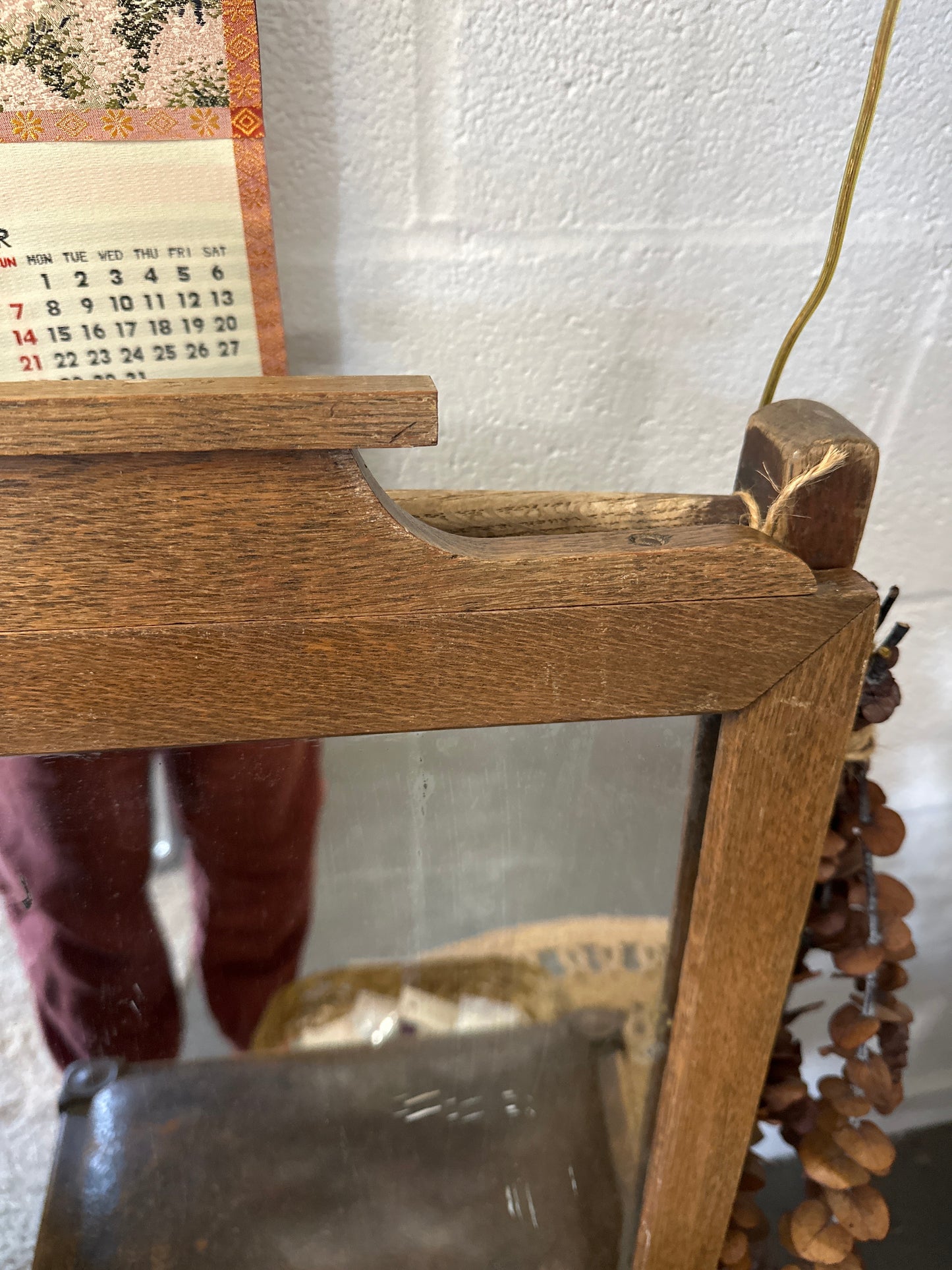 Vintage Wood framed mirror- local pickup only