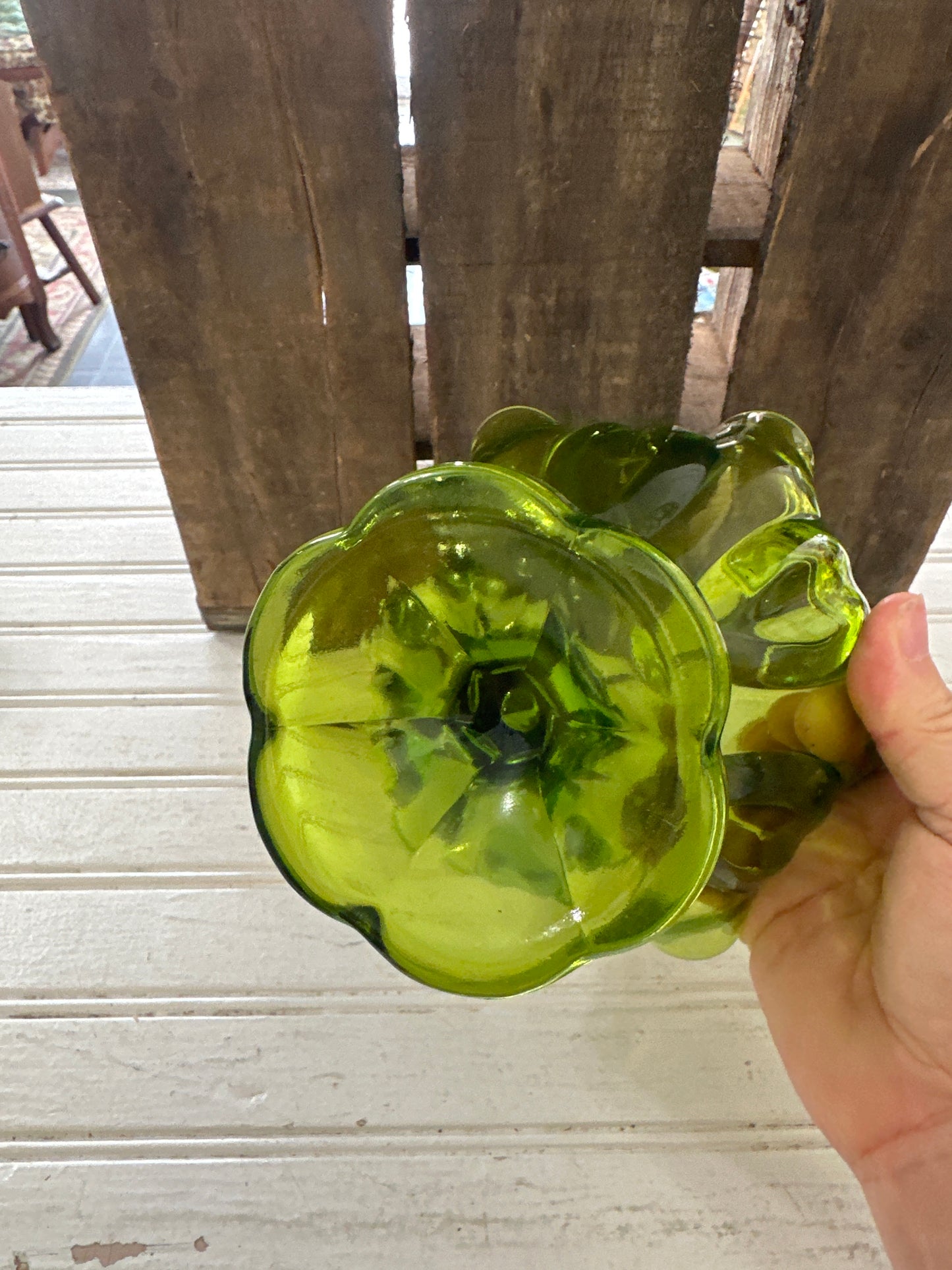 Viking glass pedestal vase