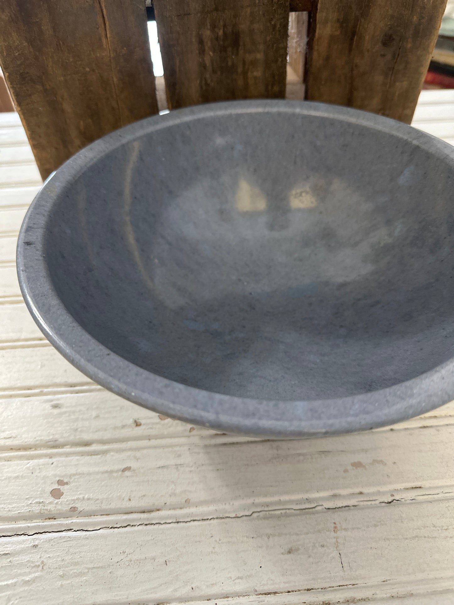 Blue speckled bowl