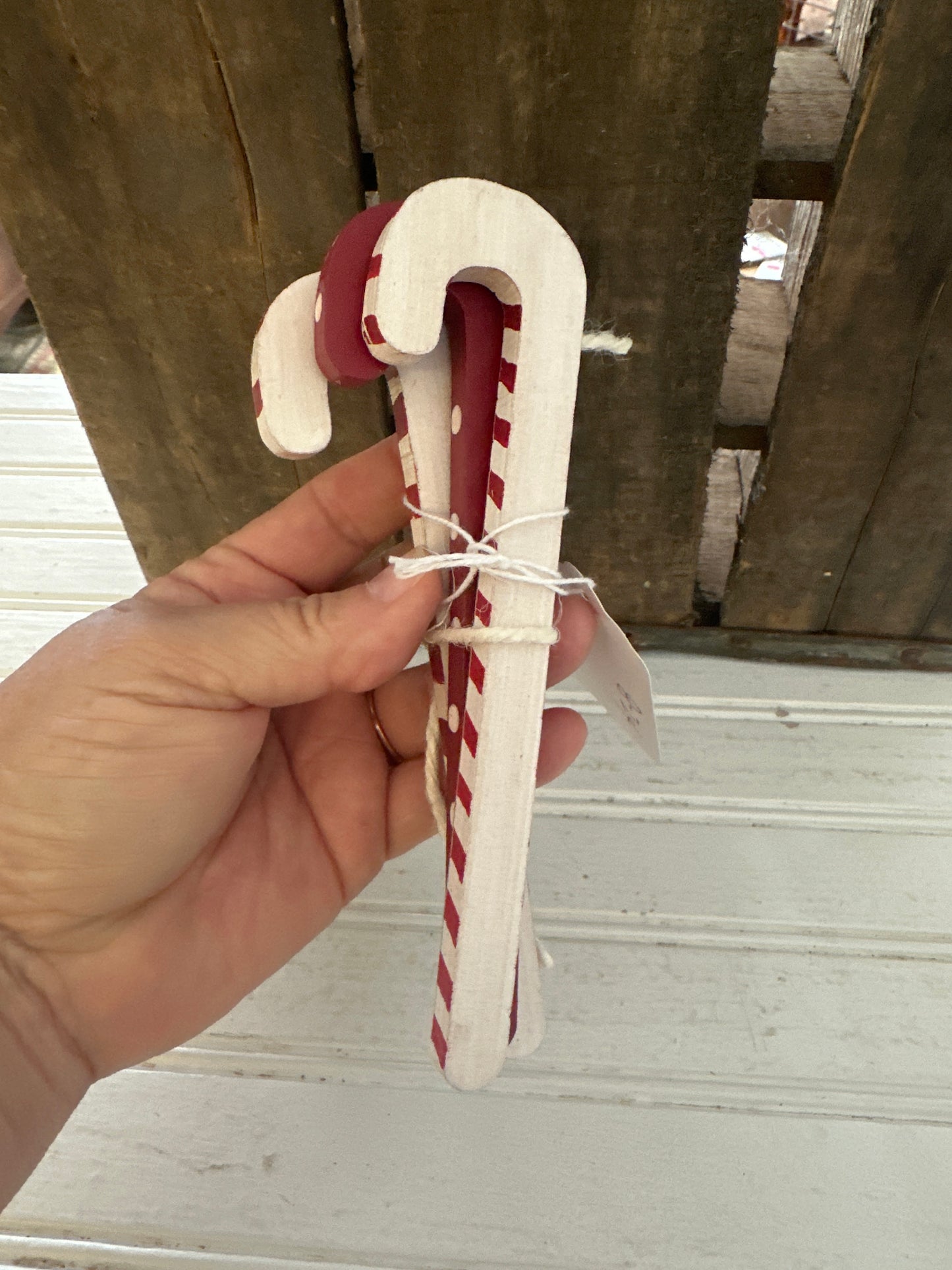 Wooden candy cane set