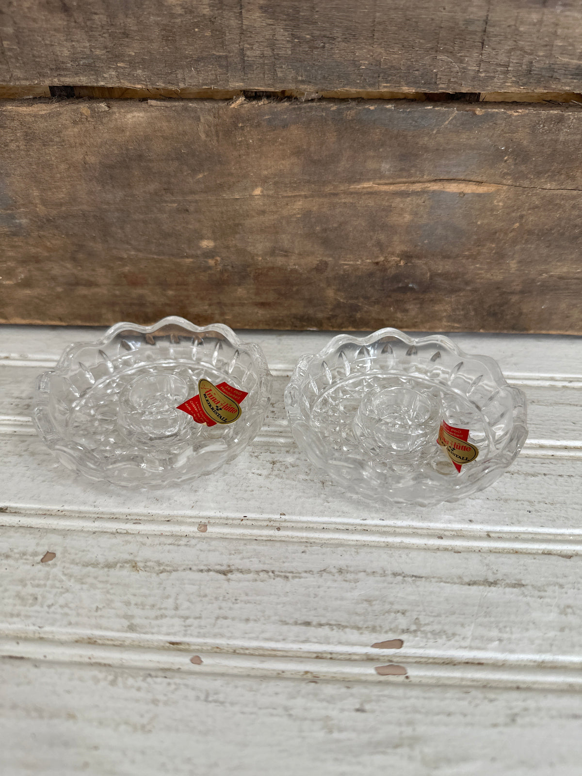 Anne Hutte lead crystal candle holders