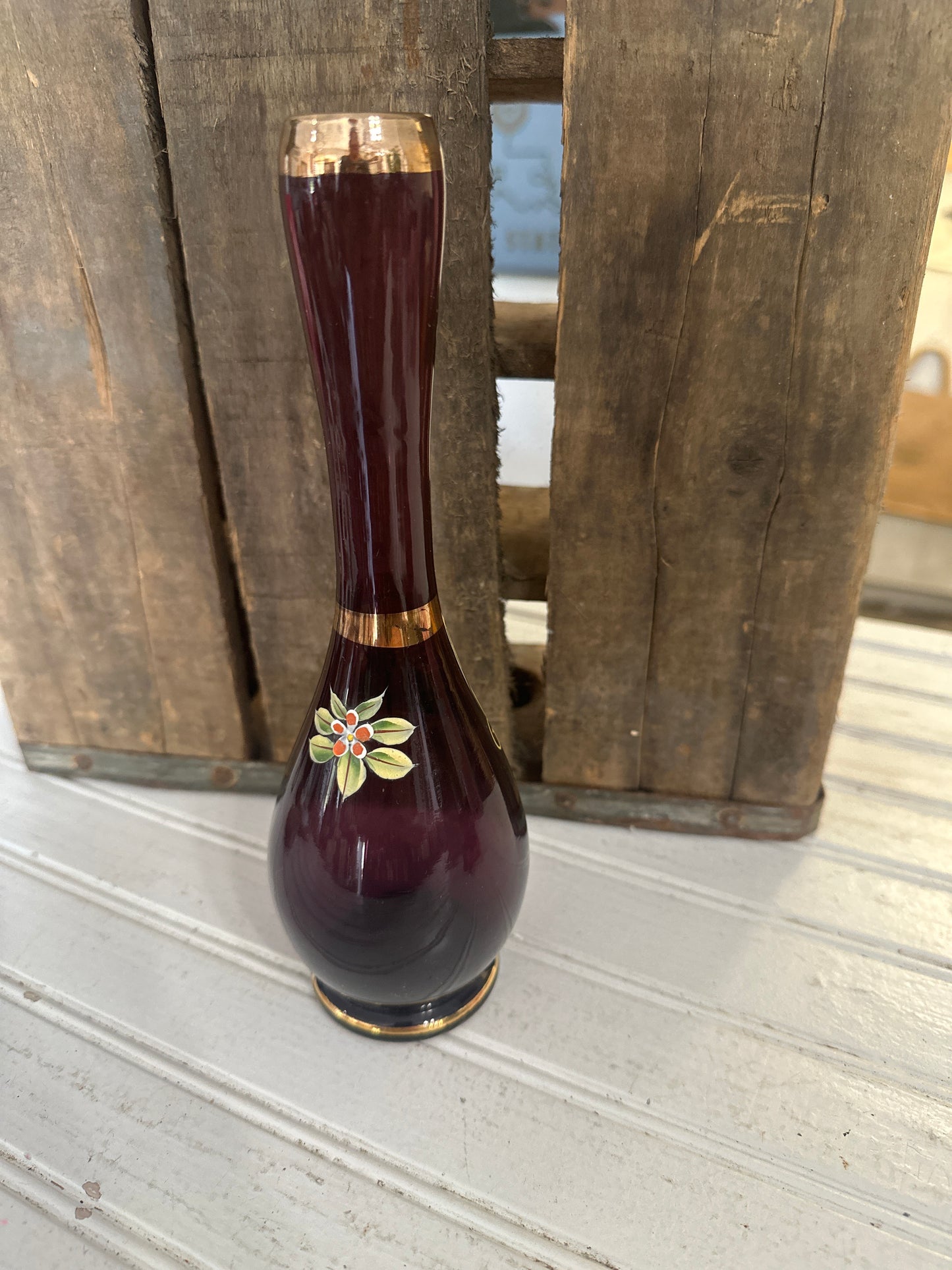 Venetian Amethyst Glass Bud Vase