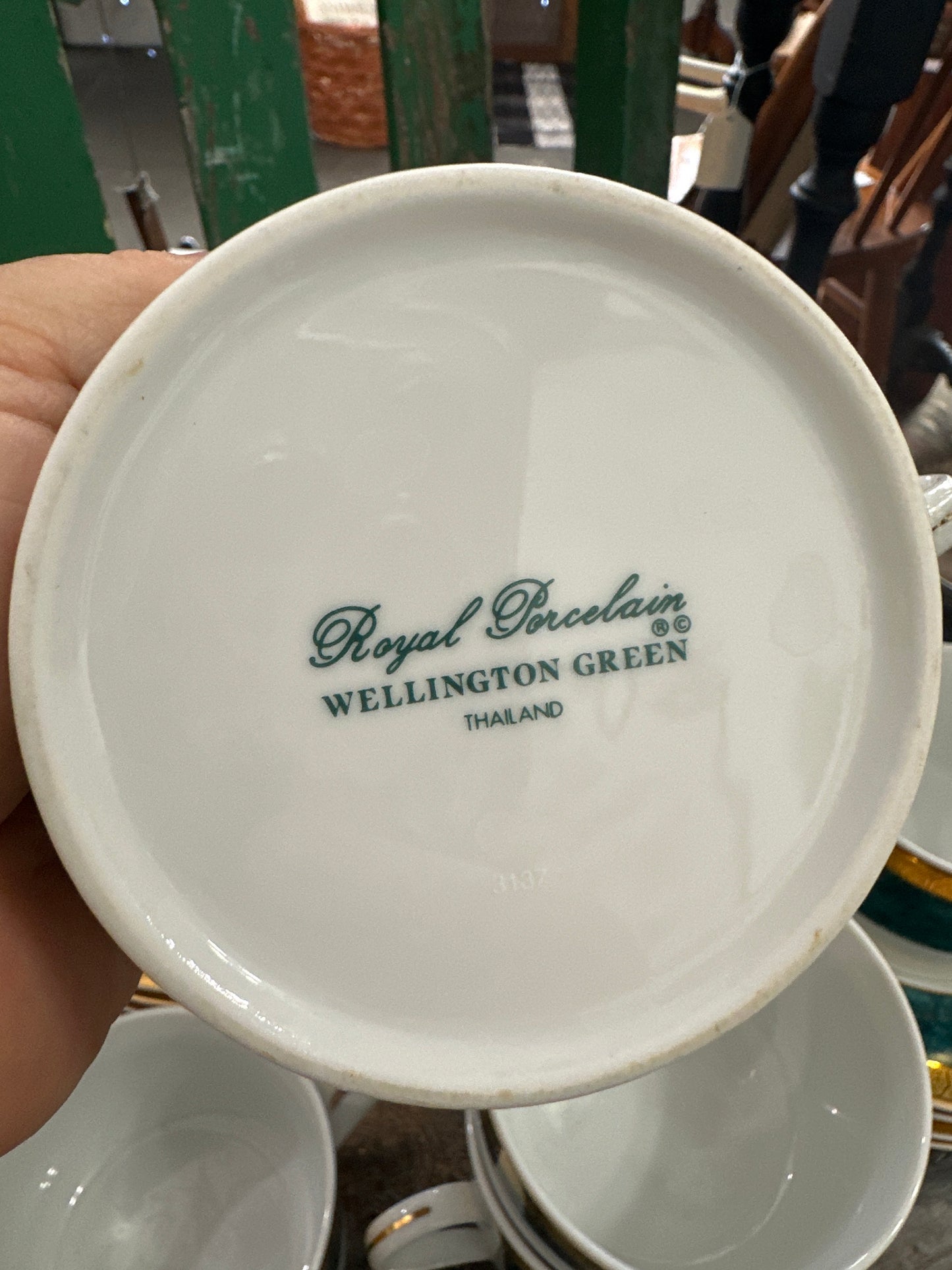 Royal Porcelain Wellington Green cups and saucers - local pickup only