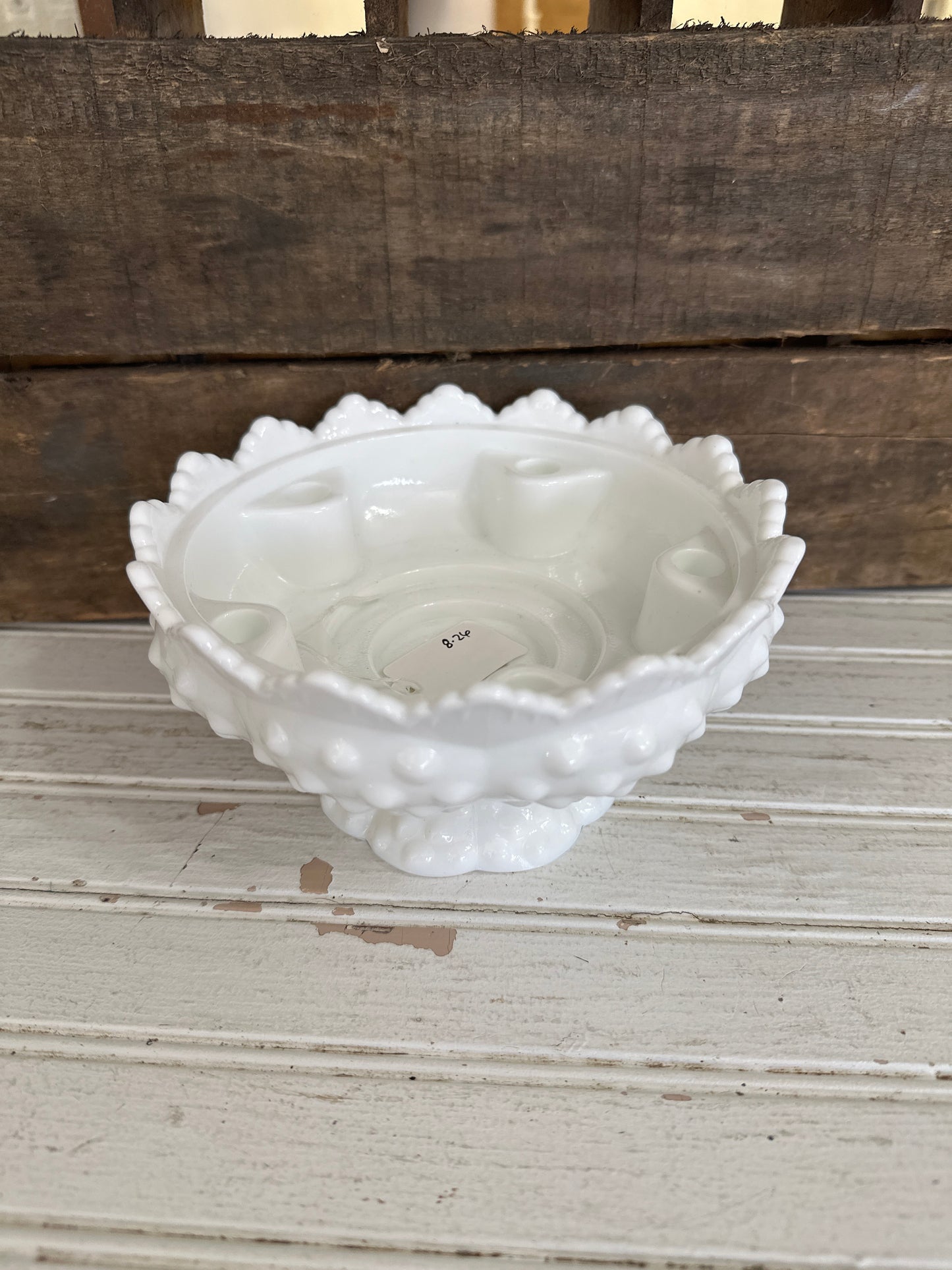 Fenton Hobnail candle holder/ flower frog