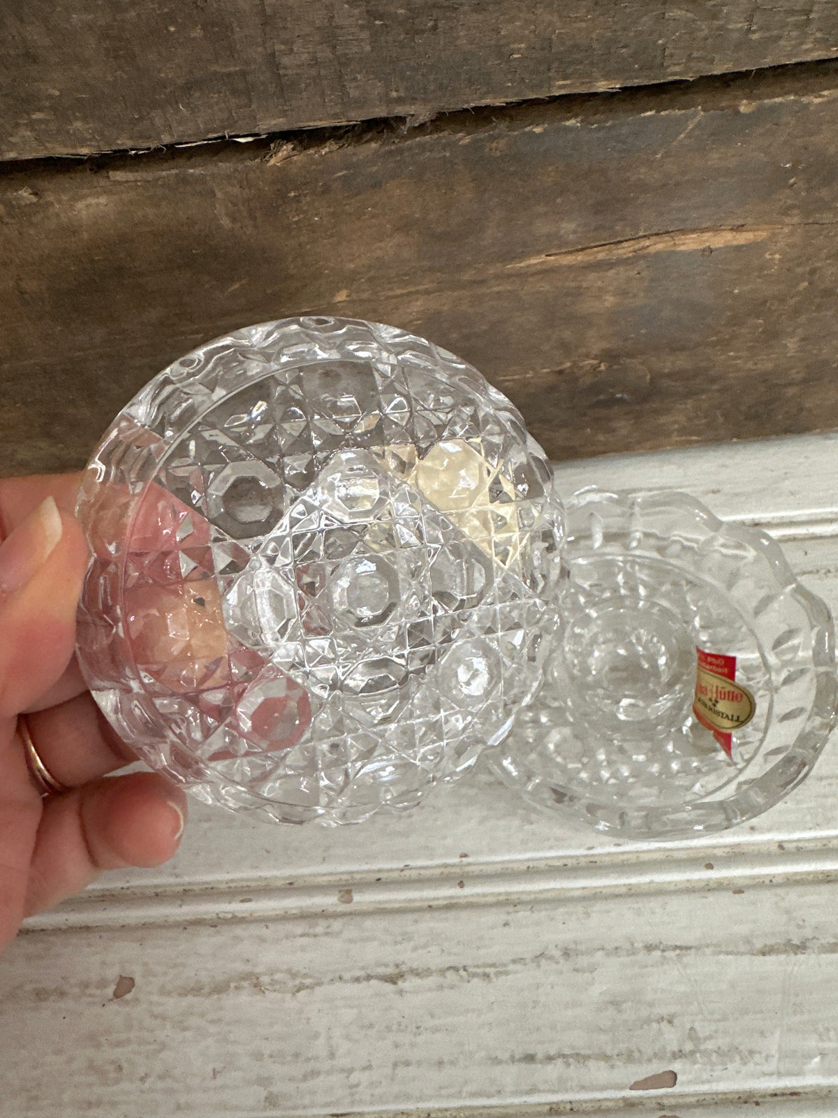 Anne Hutte lead crystal candle holders