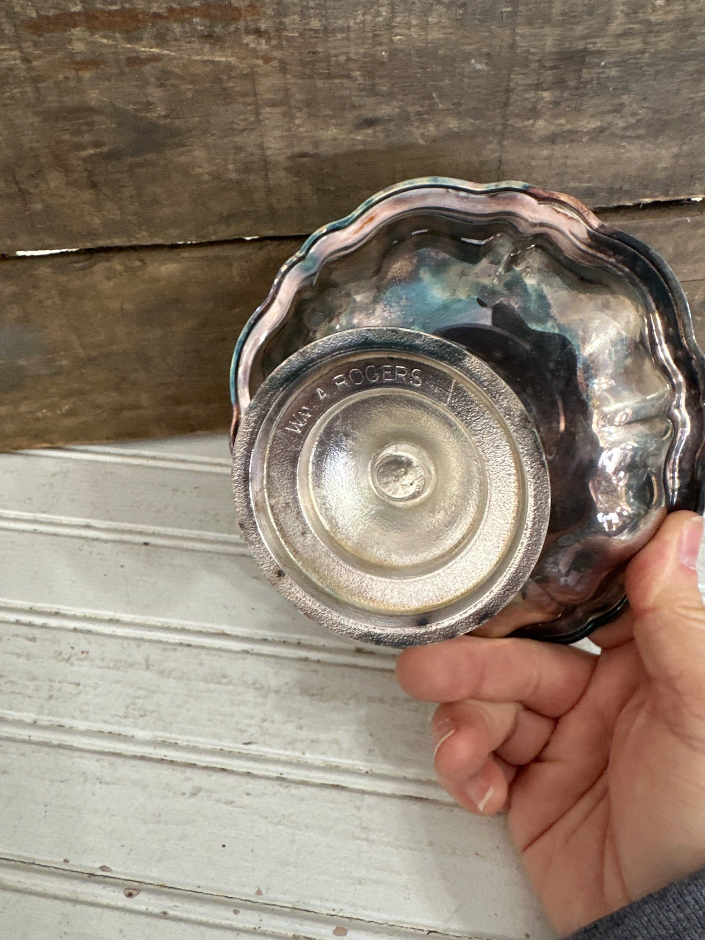 WM Rogers silver plated candy dish