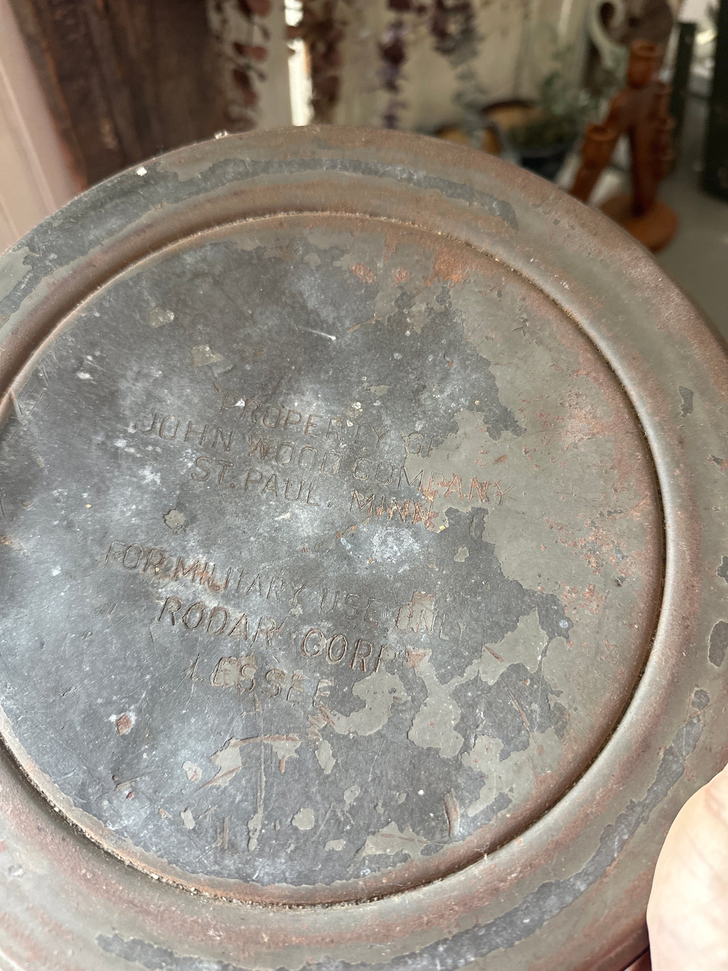 Military Milk can- John Wood Company- local pick up only