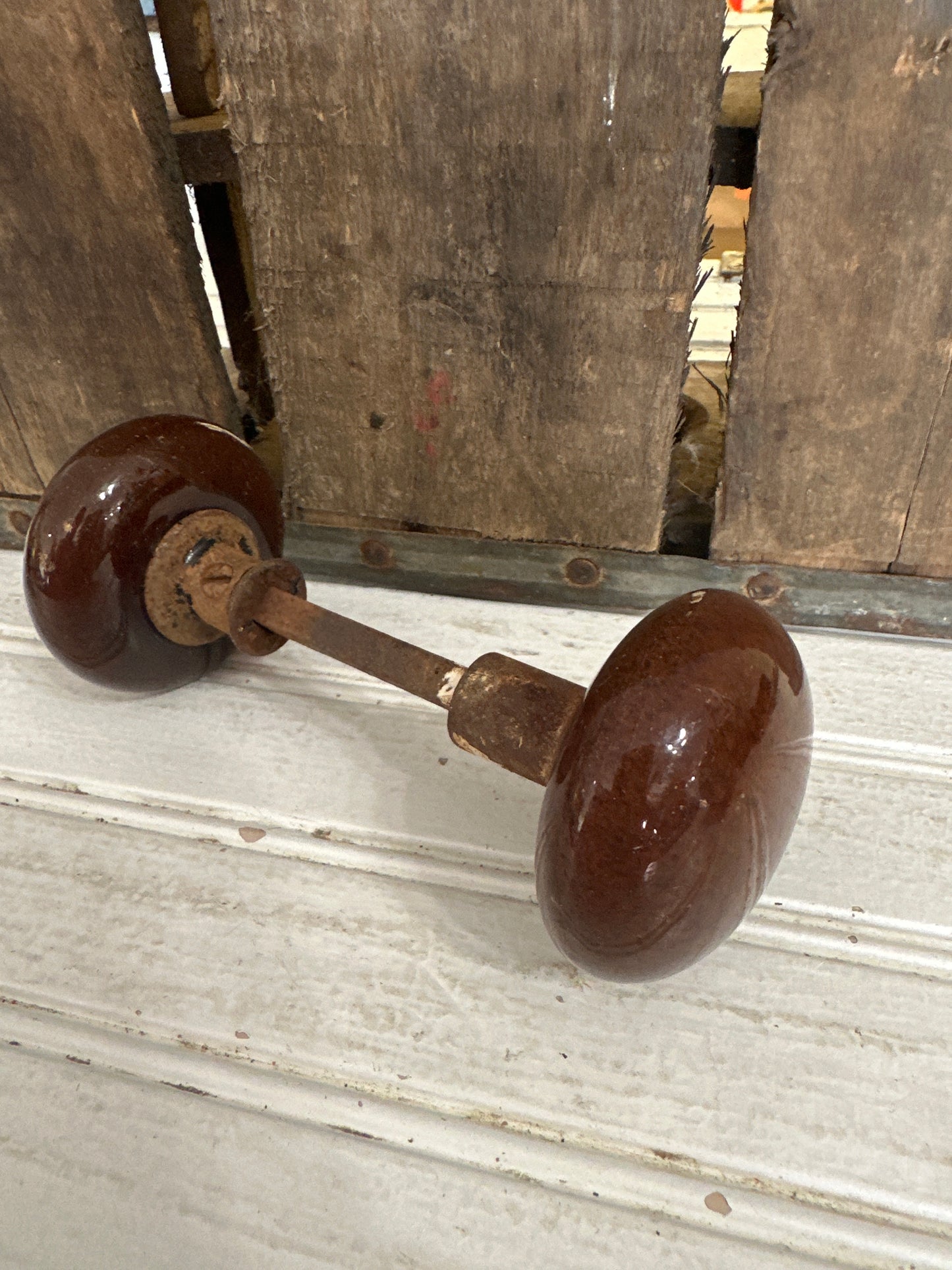 Brown Porcelain Door knobs
