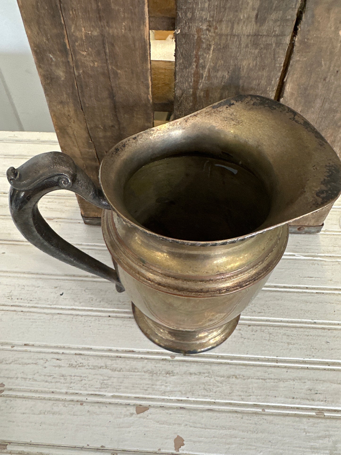 Crescent Silver plate pitcher