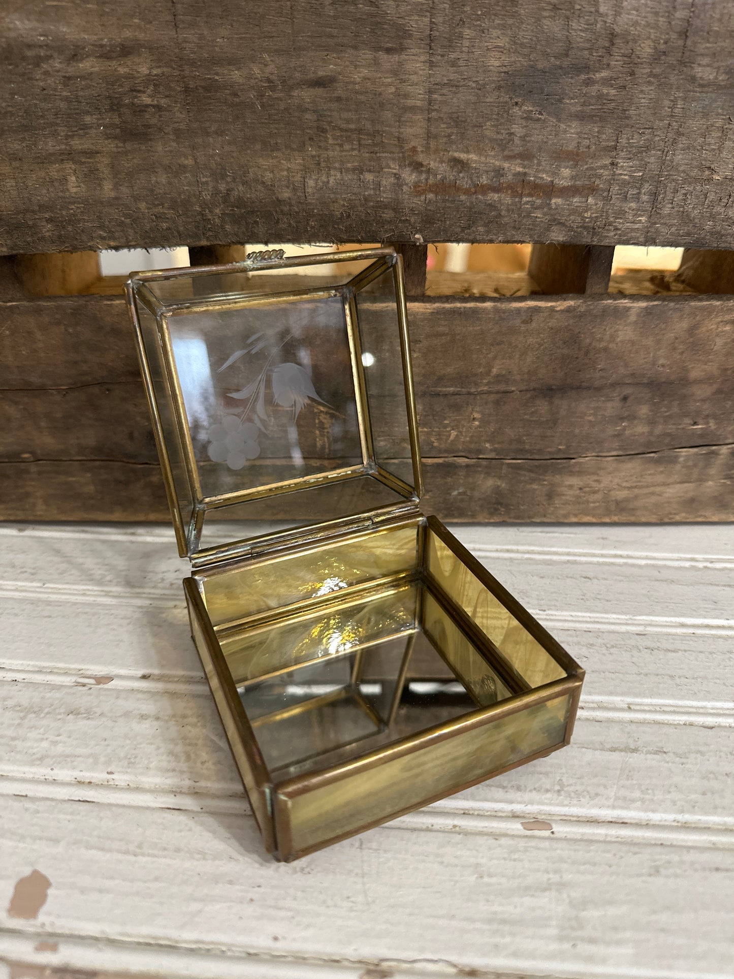 Brass & Glass trinket box