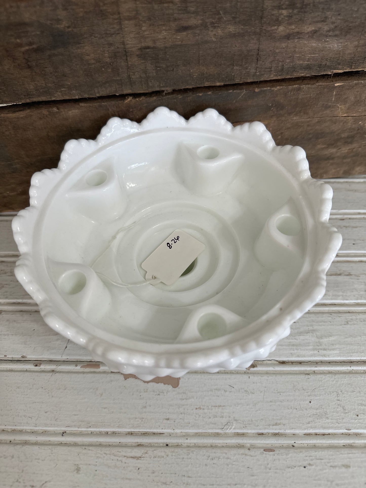 Fenton Hobnail candle holder/ flower frog