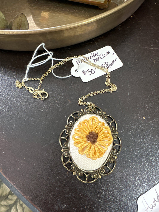 Handcrafted necklace- sunflower