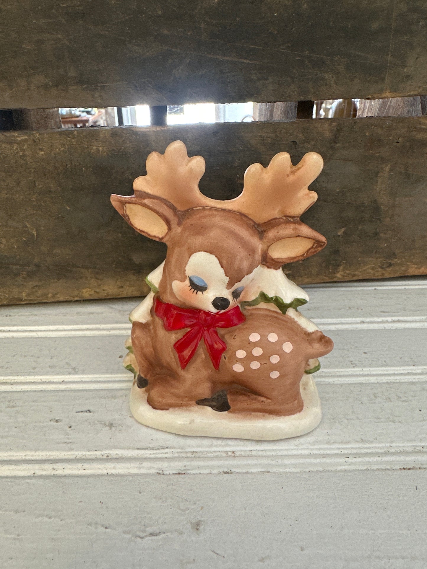 Lefton Reindeer napkin/letter holder