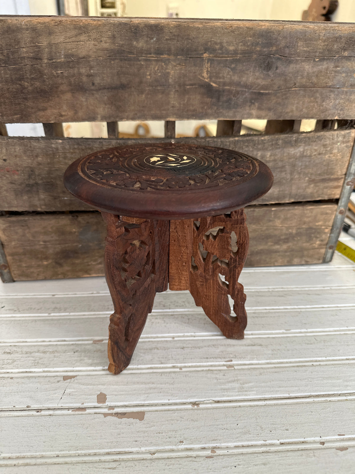 Vintage Asian Wooden plant stand