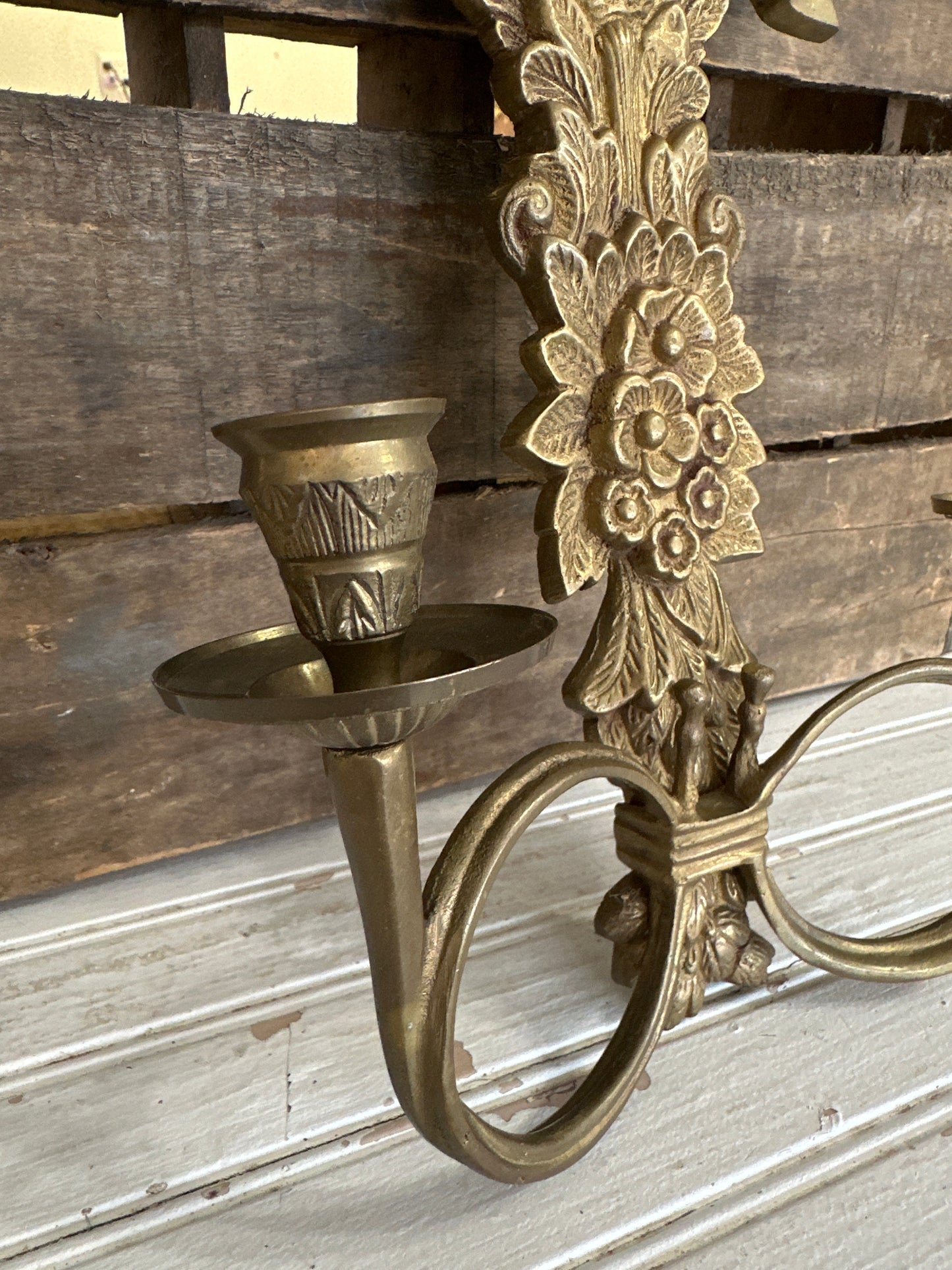 Reserved Mimi - brass sconce & western style bookends