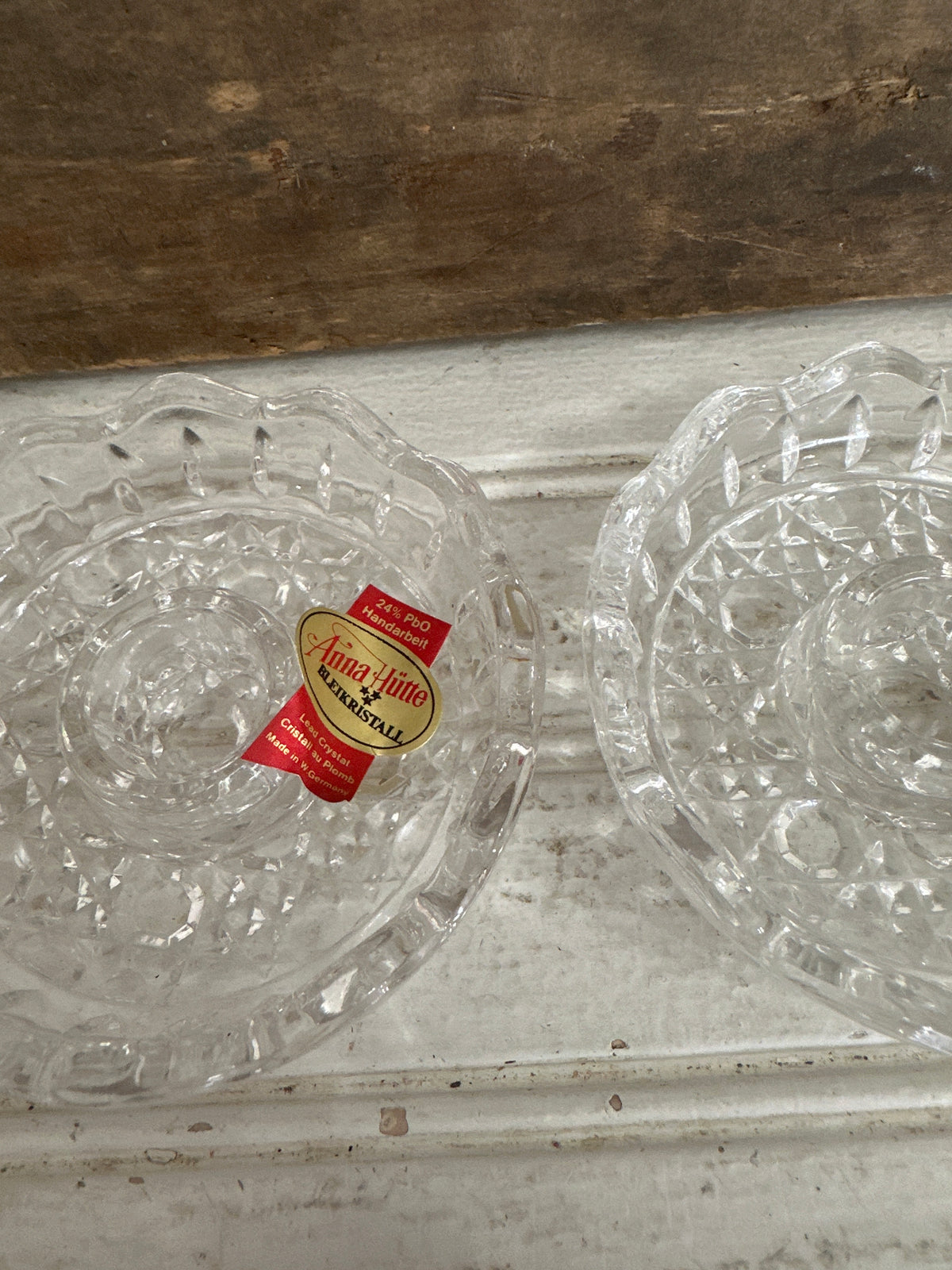 Anne Hutte lead crystal candle holders