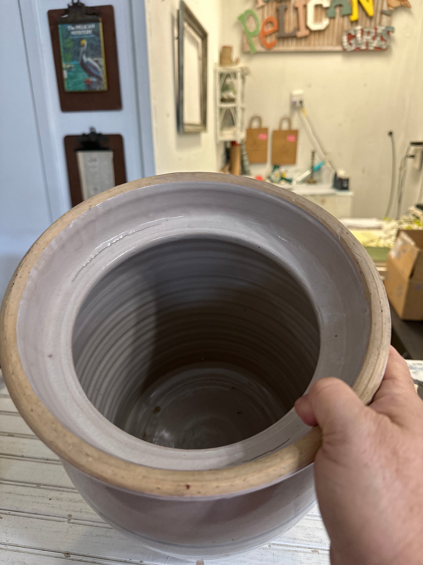 Marshall pottery 3 gal butter churn crock- local pickup only