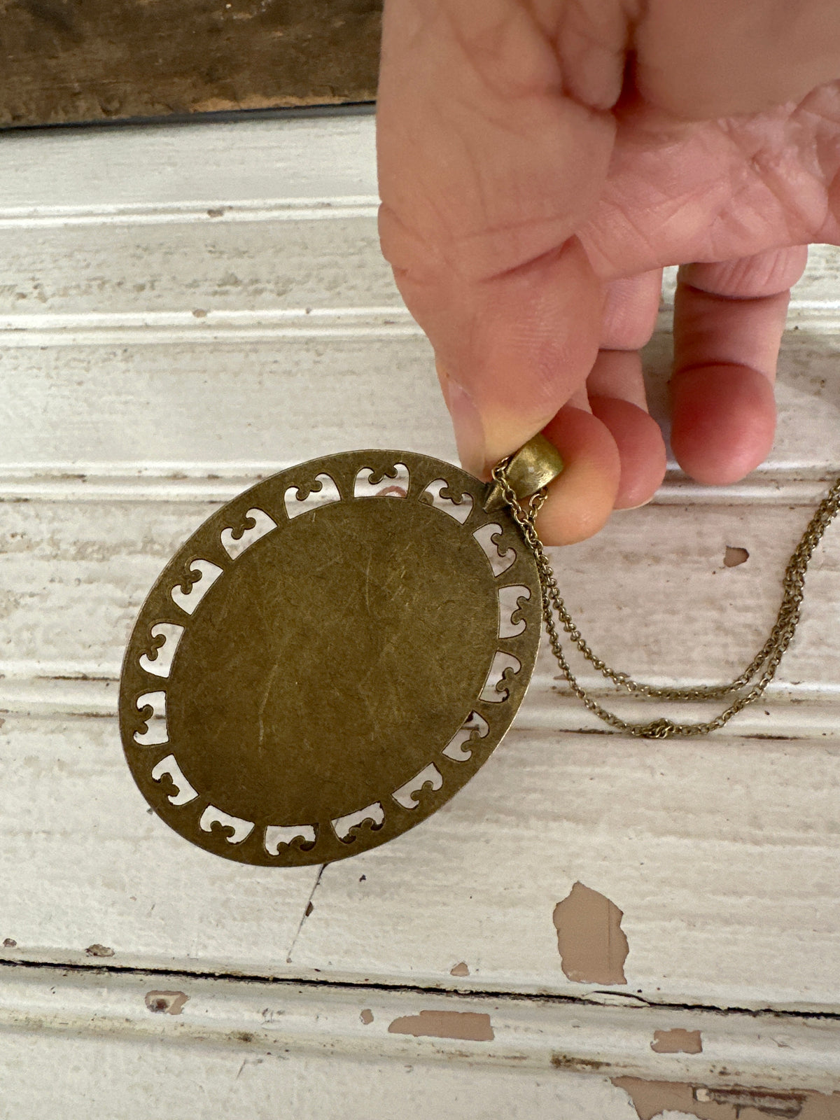 Hand embroidered necklace- lazy daisy