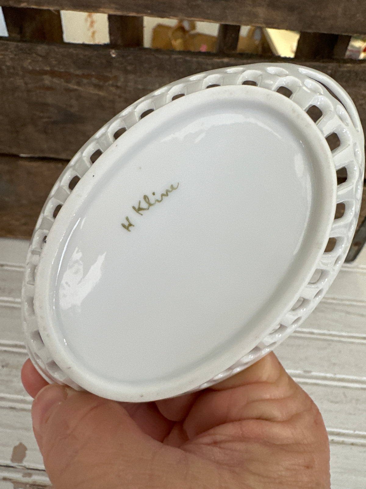 H.Kline Reticulated nut dish