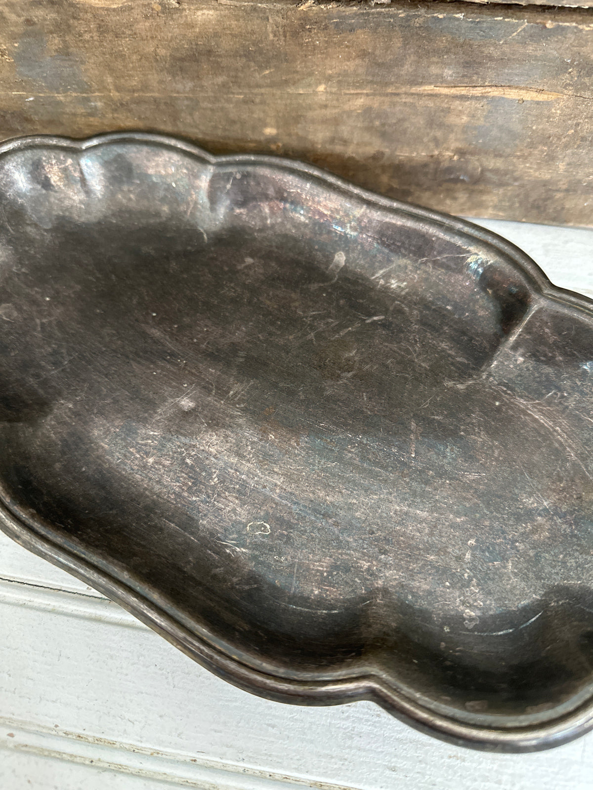 Silver plated tray- footed