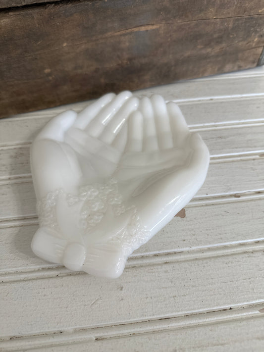 Milk Glass hands-large