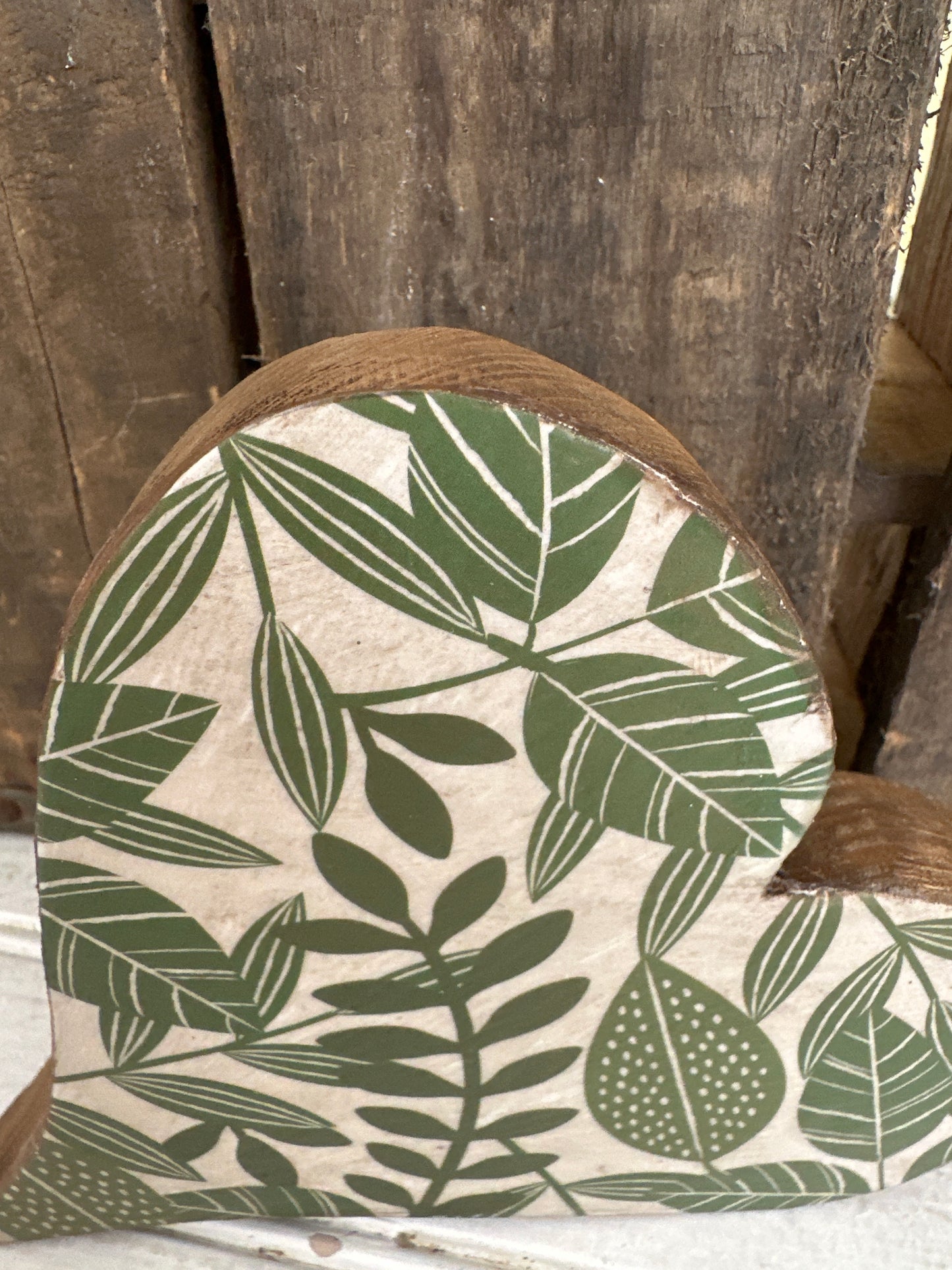 Handmade wooden heart- greenery