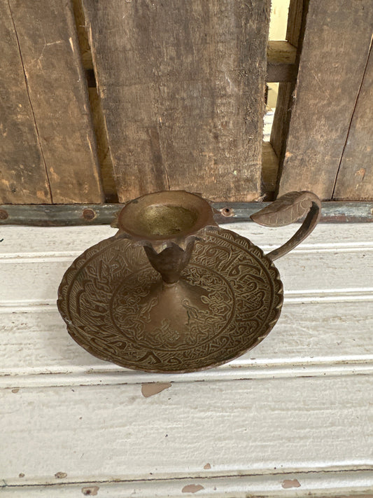 Brass chamber candle holder